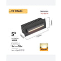 Black aluminium LED step lamp with IP65 waterproof rating for outdoor corridor or stair lighting