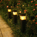 Square white solar ground lamp for garden pathway lighting