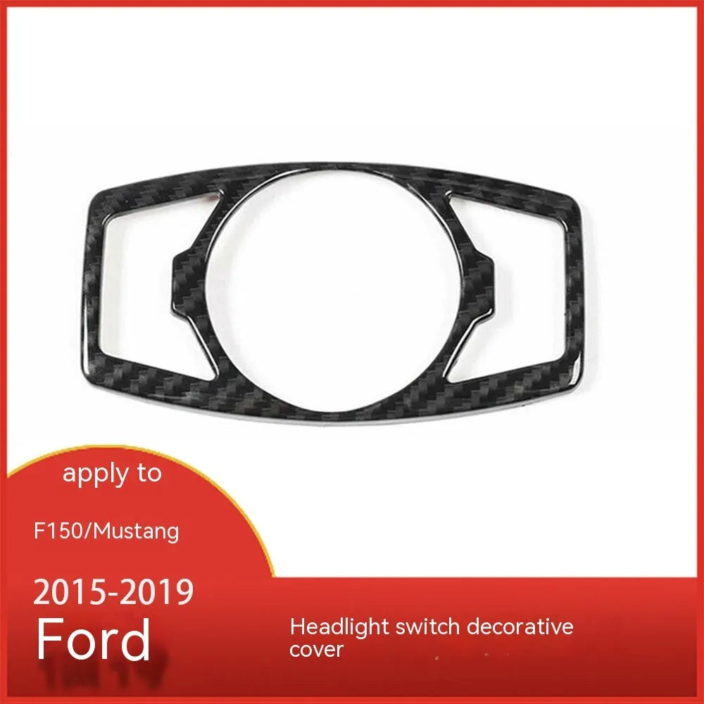 Carbon fibre patterned ABS plastic patch for Ford F150 Wild Horse headlight control panel 2015-2019