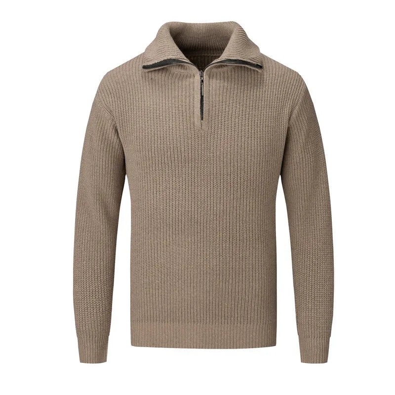 Men's slim fit pullover sweater in solid colours with polyester polypropylene fabric blend