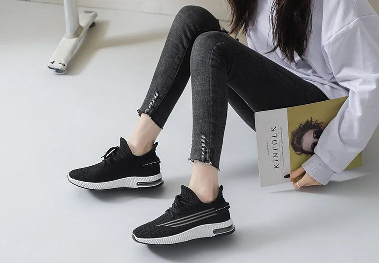 Women's casual travel shoes with denim upper and soft rubber sole in grey colour