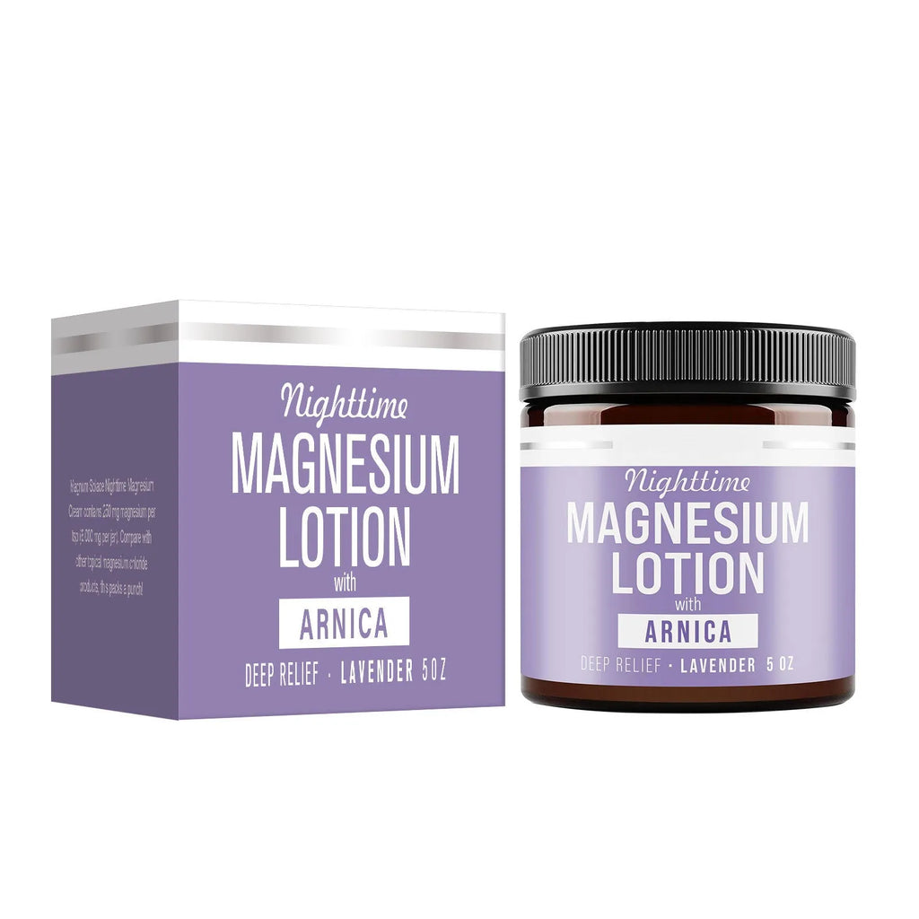 150ml magnesium body butter cream jar measuring 7.1cm by 7.1cm by 6.0cm