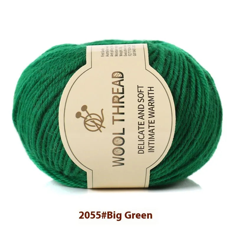 Roll of woolen knitting yarn thread for hand knitting with size 10 needles in various colour options