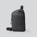 Men's simple black crossbody bag made from lightweight Oxford cloth.