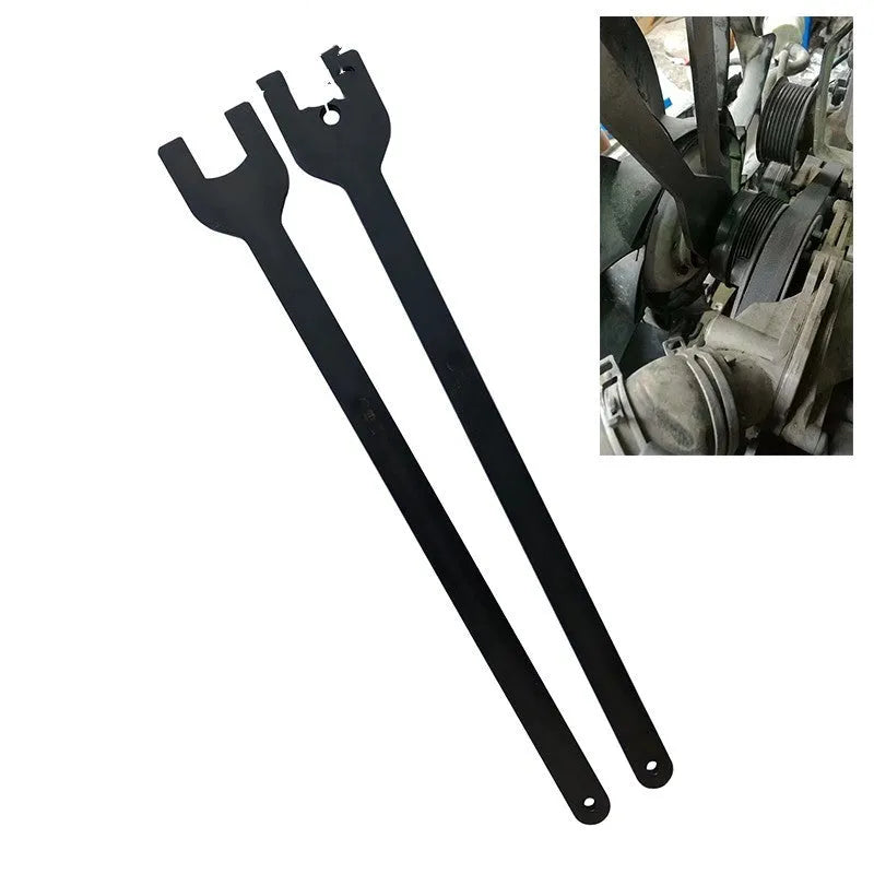 Two alloy steel wrenches, sizes 36mm and 40mm, for Land Rover fan repair