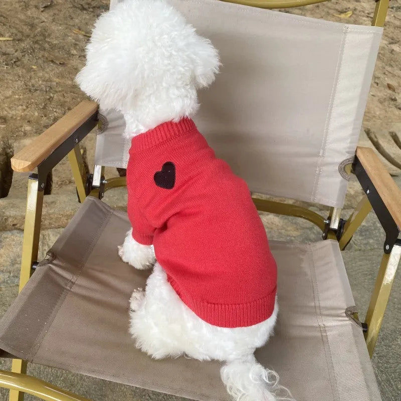 Wool pet sweater cardigan in solid colour for small to medium dogs and cats, available in three colours