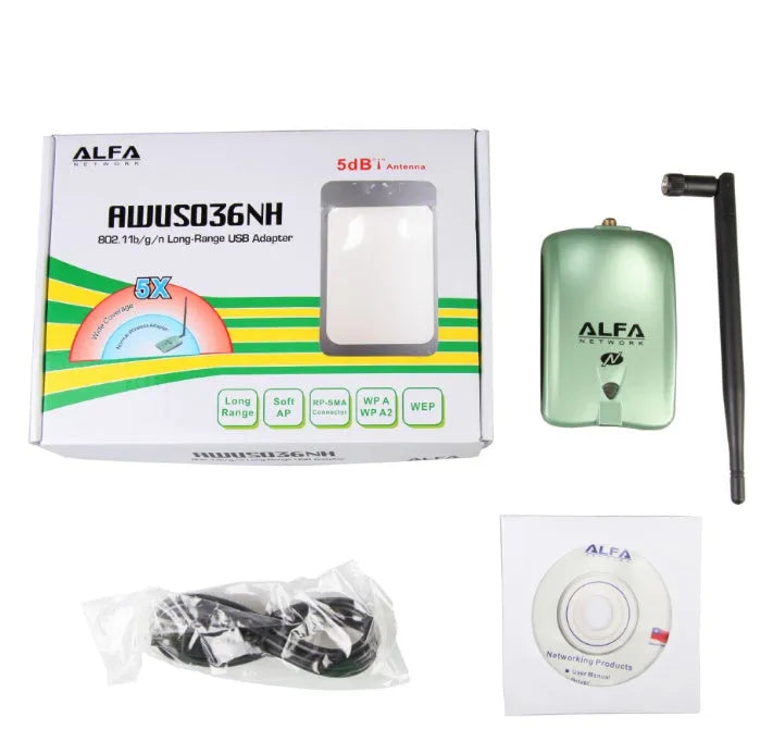Alfa NIC wireless USB network adapter in shallow army green