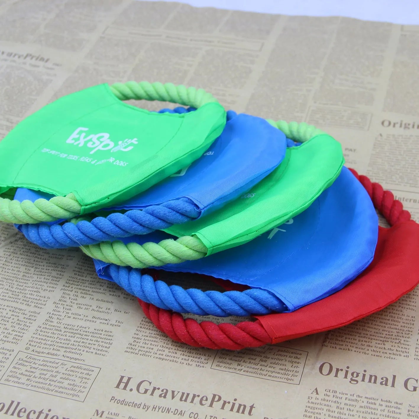 Pet dog flying rope toy canvas disc 19cm diameter for outdoor fetch training