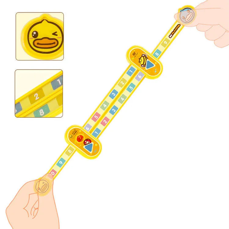 Yellow plastic digital decomposition ruler for children's maths education