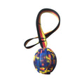 Floating EVA tether ball for dogs in camouflage or yellow colour with three diameter size options