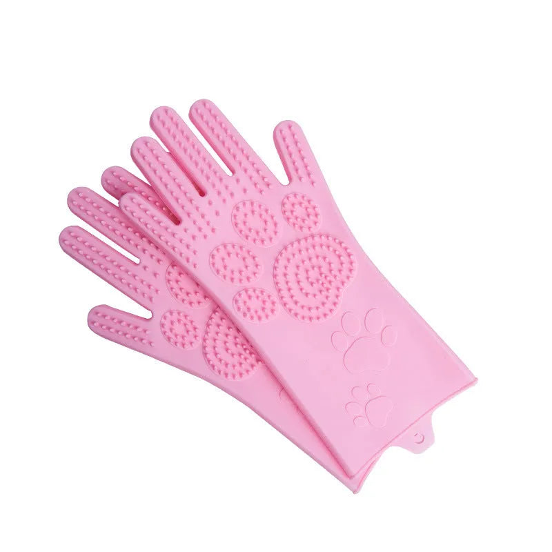 Silicone cleaning gloves with textured scrubbing surface in assorted colours