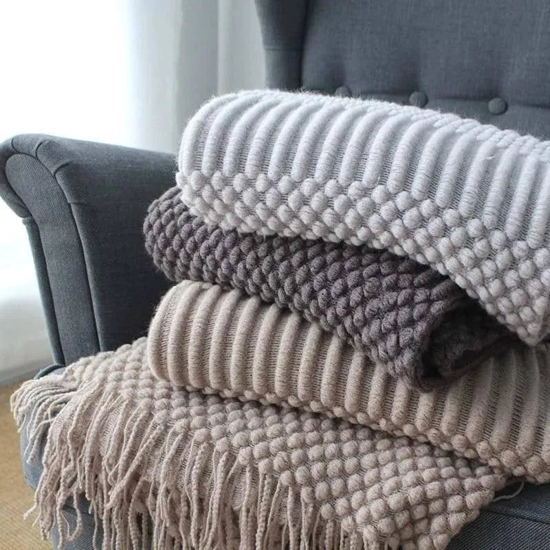 Small polyester nap blanket in dark grey, khaki, or light grey, dimensions 127cm by 170cm