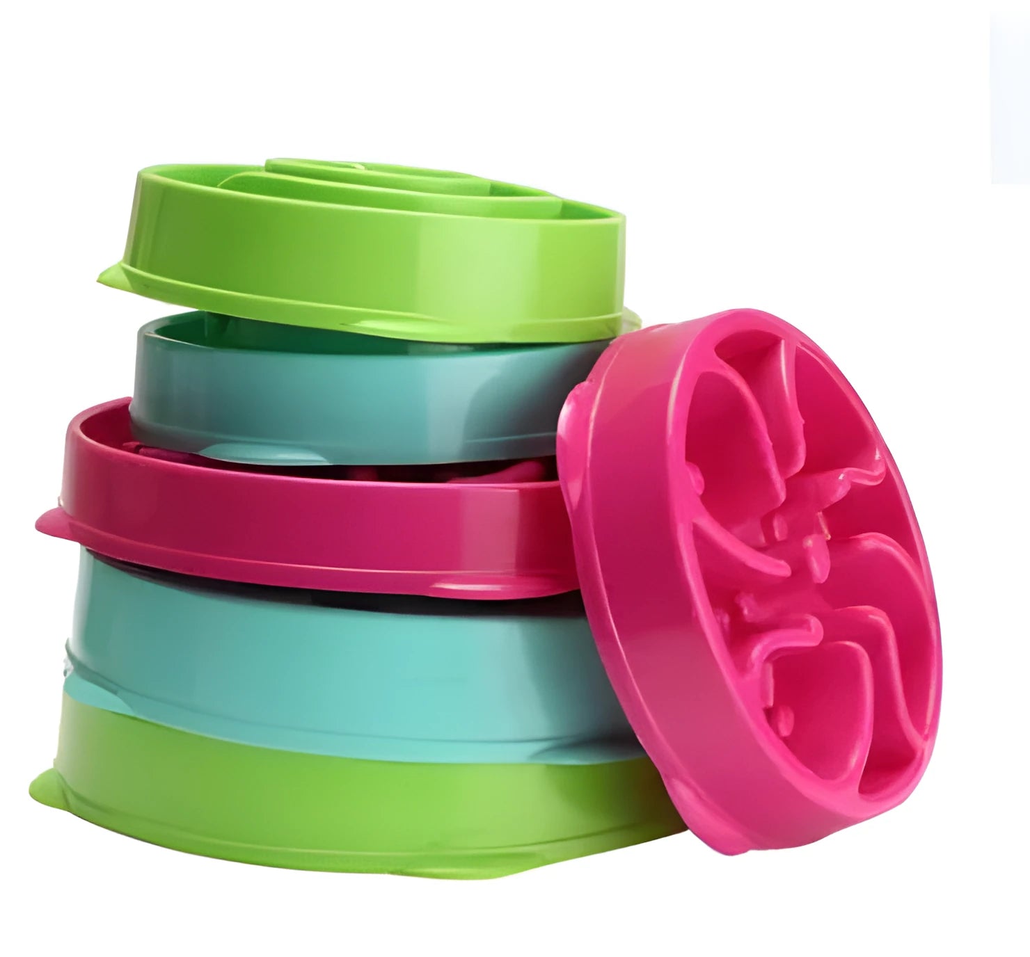 Blue puzzle anti-smashing dog slow food bowl made of ABS material, 28x28x5cm
