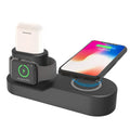 Black and white W3 three-in-one wireless charging station for iPhone, Apple Watch and AirPods