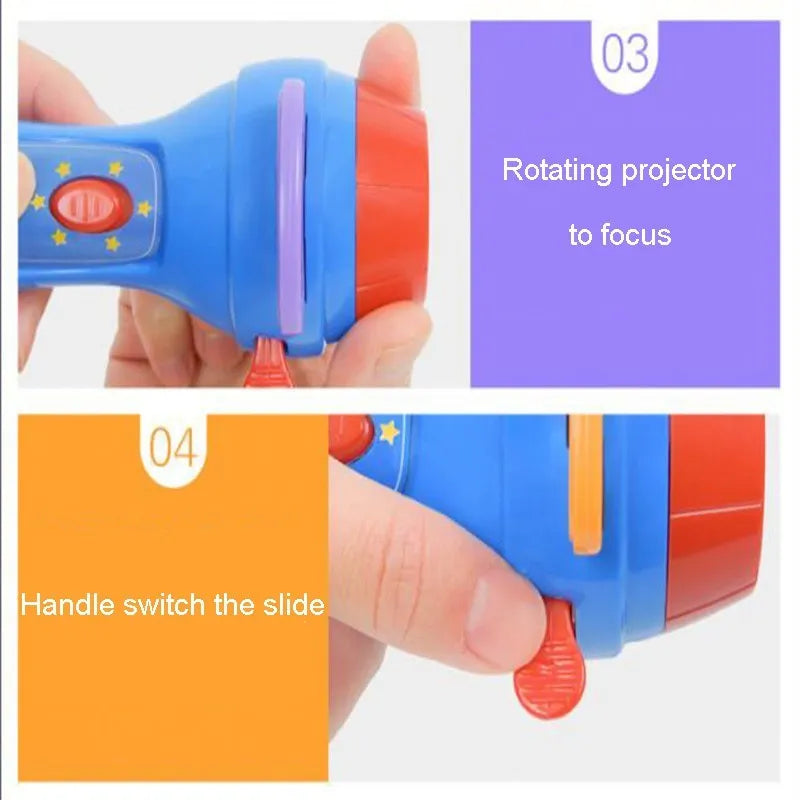 SmartKids children's story projector torch with four colourful projection discs showing fairy tale images