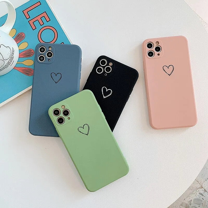 Slim TPU silicone mobile phone case for Apple iPhone in a solid colour, shown from the back.
