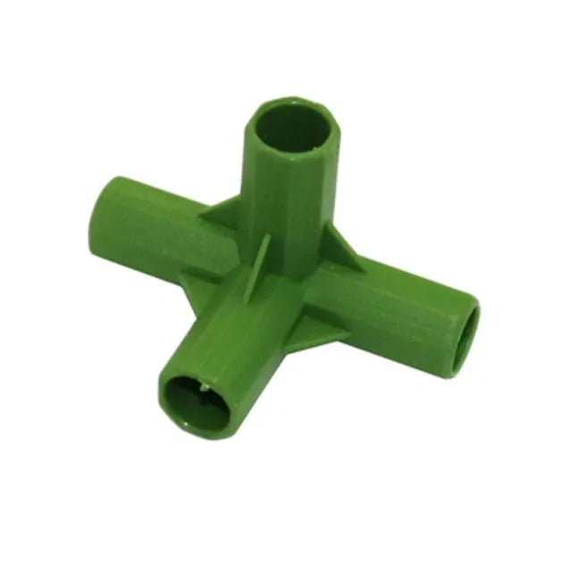 PP plastic plant support connector with 11mm diameter fitting for three-way and four-way garden stake connections