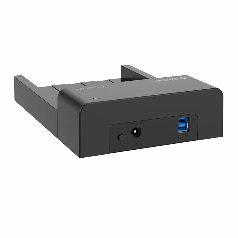 Black universal hard disk enclosure for 2.5 and 3.5 inch SATA drives with data cable