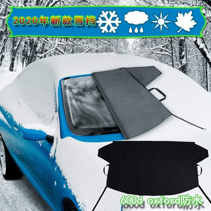 Black rubber Oxford cloth windshield ice and snow gown car cover pair