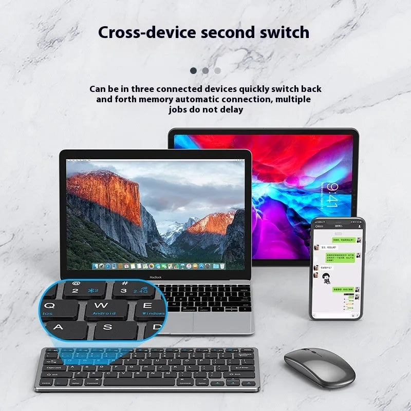 Wireless keyboard and mouse combination in black, gun colour or silver with USB receiver and keyboard cover