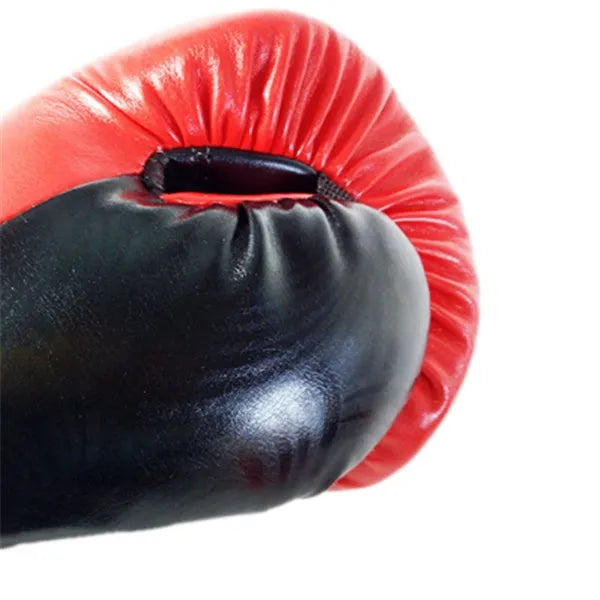 Adult PU boxing gloves in multiple colours including red, blue, white, pink, and orange