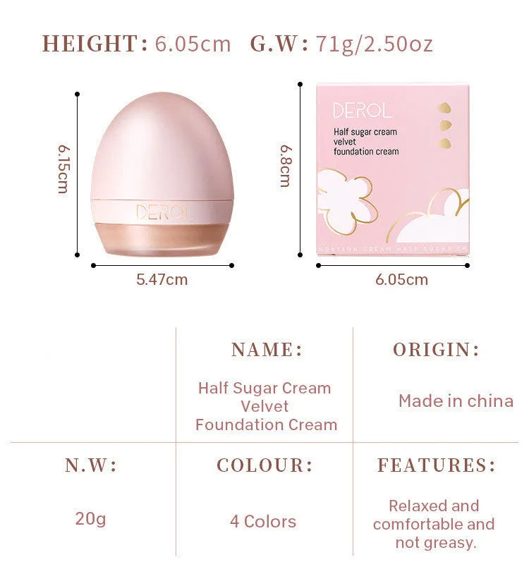 4-colour lightweight foundation concealer cream with makeup sponge in compact 55g packaging