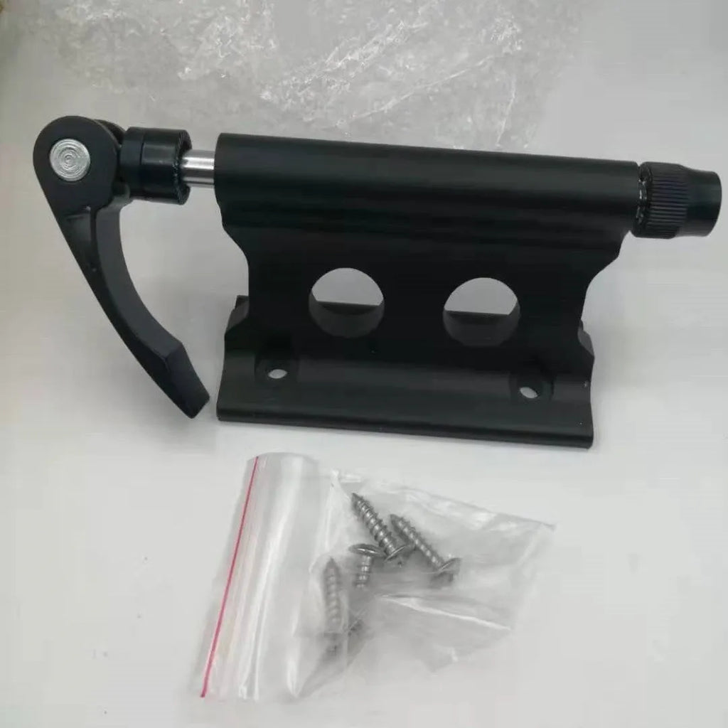 Silver metal bicycle front fork quick release fixing clip for wheel security