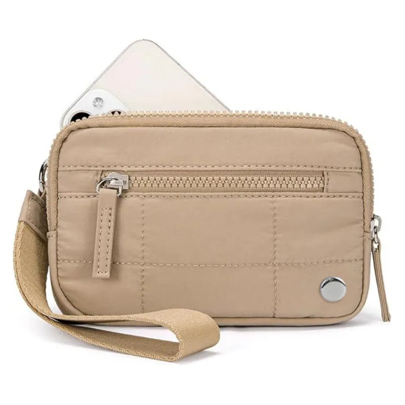 Waterproof quilted transparent deck handbag in nylon with solid colour lining