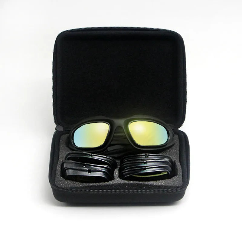 Tactical polarized sunglasses with sports full-rim frame for outdoor cycling