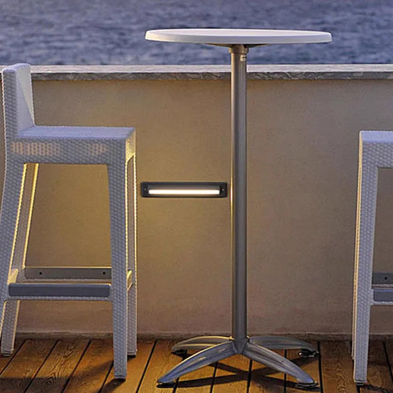 Black aluminium LED step lamp with IP65 waterproof rating for outdoor corridor or stair lighting