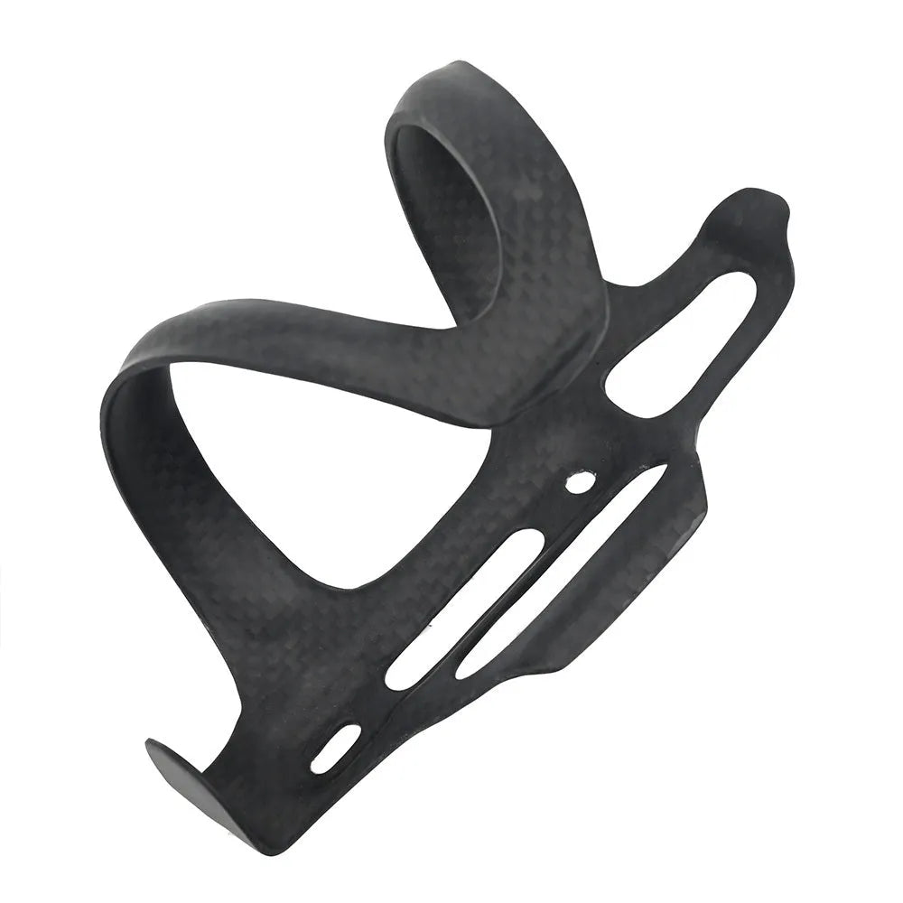 Black carbon fibre side pull water bottle holder for road and mountain bikes