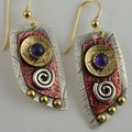 Gold geometric earrings with camouflage leopard print pattern on zinc alloy studs