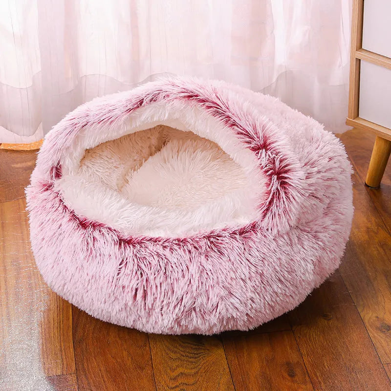 Waterproof dog kennel with semi-surrounded design in champagne colour showing sheltered interior space