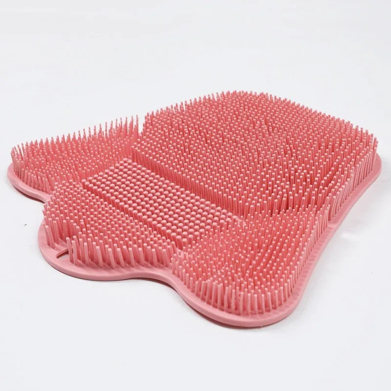Blue silicone bath massage cushion with textured surface measuring 31cm by 32cm for bathing and relaxation