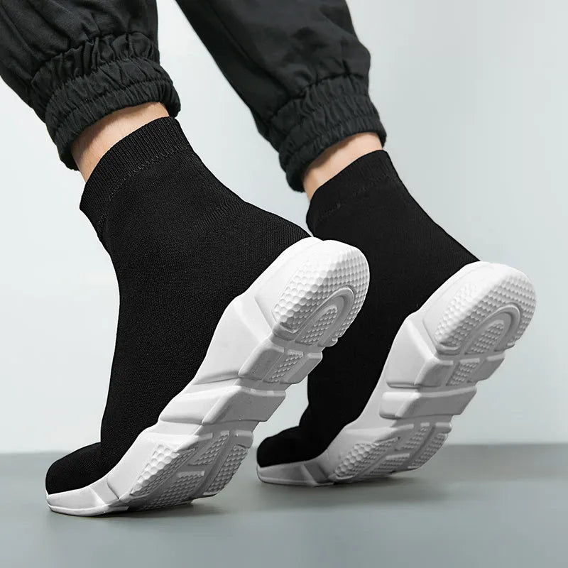 Old Beijing cloth shoes for women sheep suede elastic sock-style slip-on in black