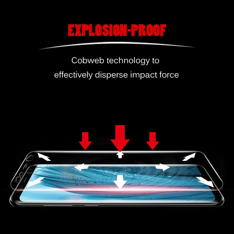 Purple packaged hydrogel curved screen protector for Samsung Galaxy phones