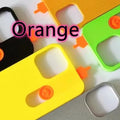 Bright yellow spoof phone case with 3D sliding middle finger design for iPhone