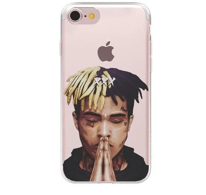 XXTENTACION design transparent iPhone case with patterned artwork and matte finish