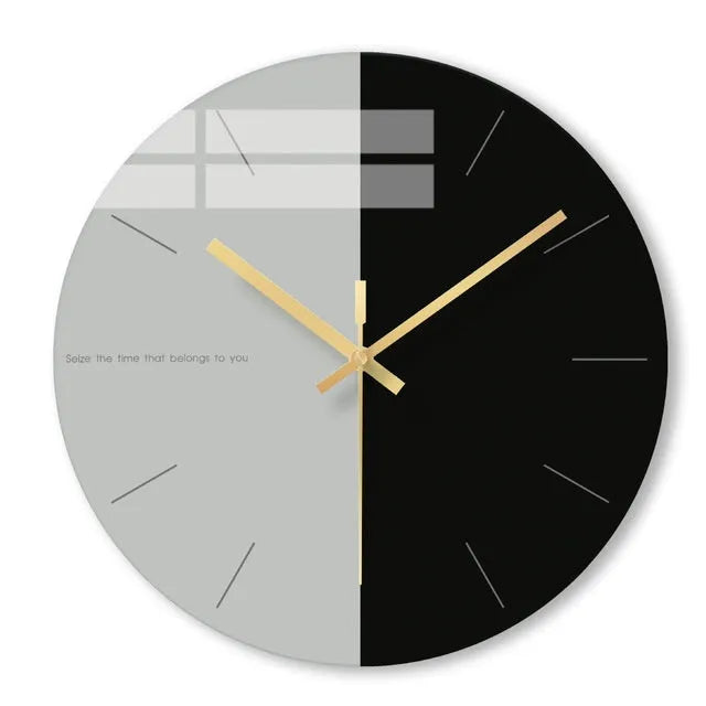 Minimalist transparent tempered glass wall clock, 29.5cm diameter, with silent movement on a white wall.