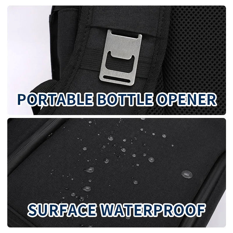 Double layer insulated backpack in Oxford cloth with ice pack compartment and shoulder straps