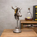 A tall natural resin elephant statue decoration in black, white, or wood colour finish.