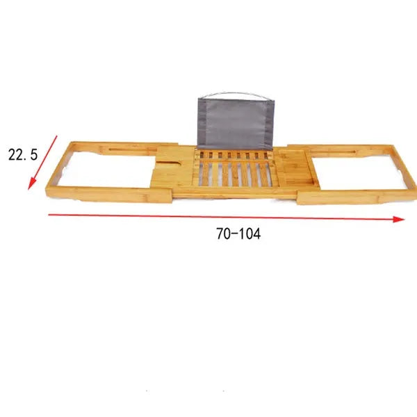 Natural bamboo single-layer bathtub frame desktop organiser for bathroom storage
