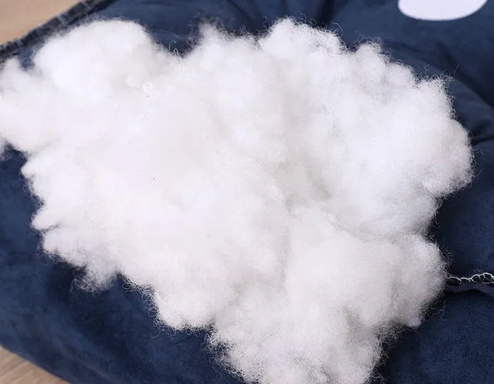 PP cotton pet nest in blue, 45cm size, with machine-washable cover for dogs and cats