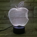 3D fruit colourful night light with acrylic shade and touch control showing seven colour LED illumination