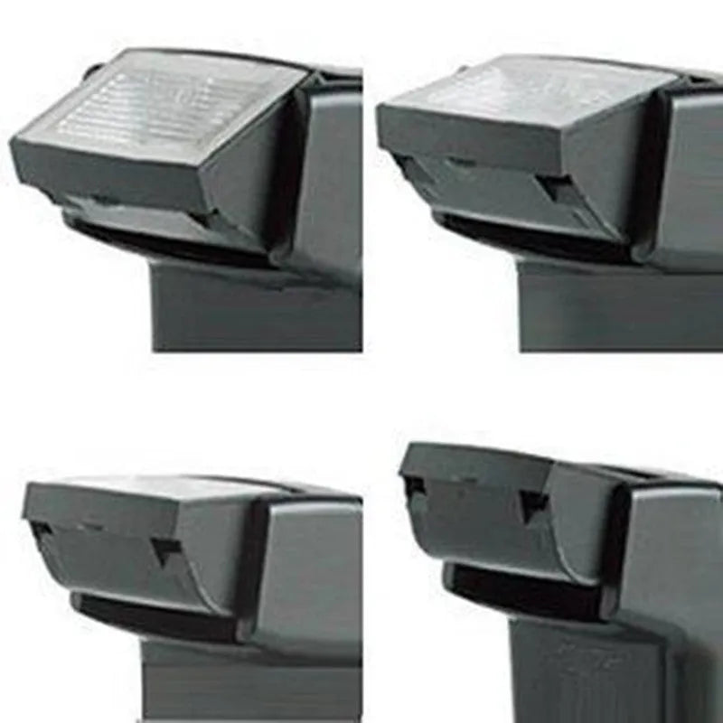 SLR camera flash accessory with upward tilt feature showing compact design and hot shoe mount