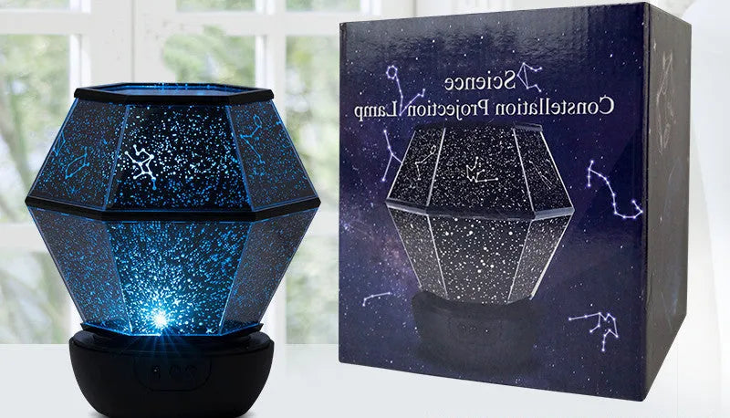 Children's rotating star projector night light with LED starlight effects in three colour patterns