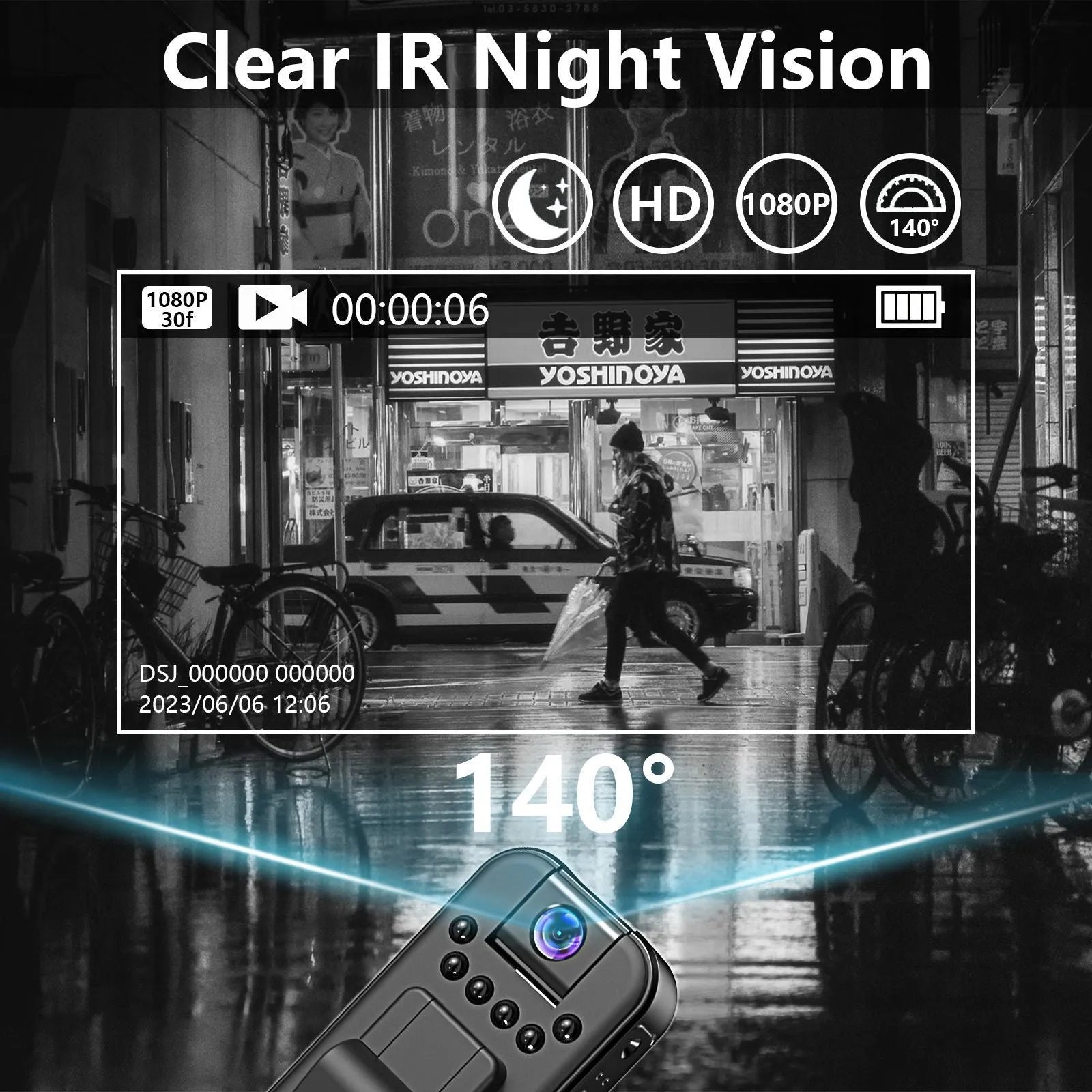 L7 HD video recorder unit with infrared night vision and Wi-Fi connectivity for home security monitoring