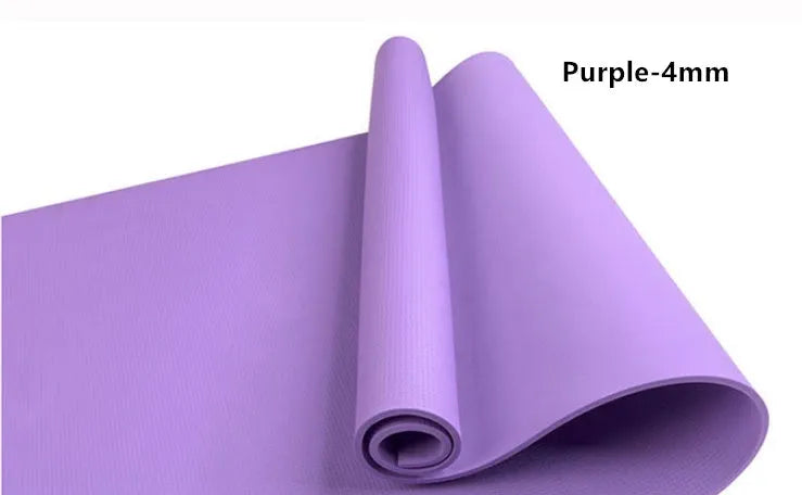 EVA composite yoga mat in red, showing 4mm and 6mm thickness options with anti-skid surface.