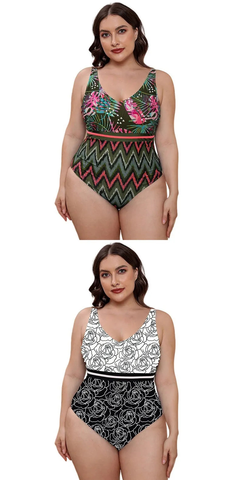 Women's printed stripe one-piece swimsuit with spaghetti straps in blue, white, or green colour options