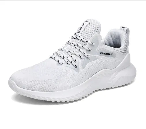 Breathable running shoes with mesh upper and front strap in multiple colours on MD sole